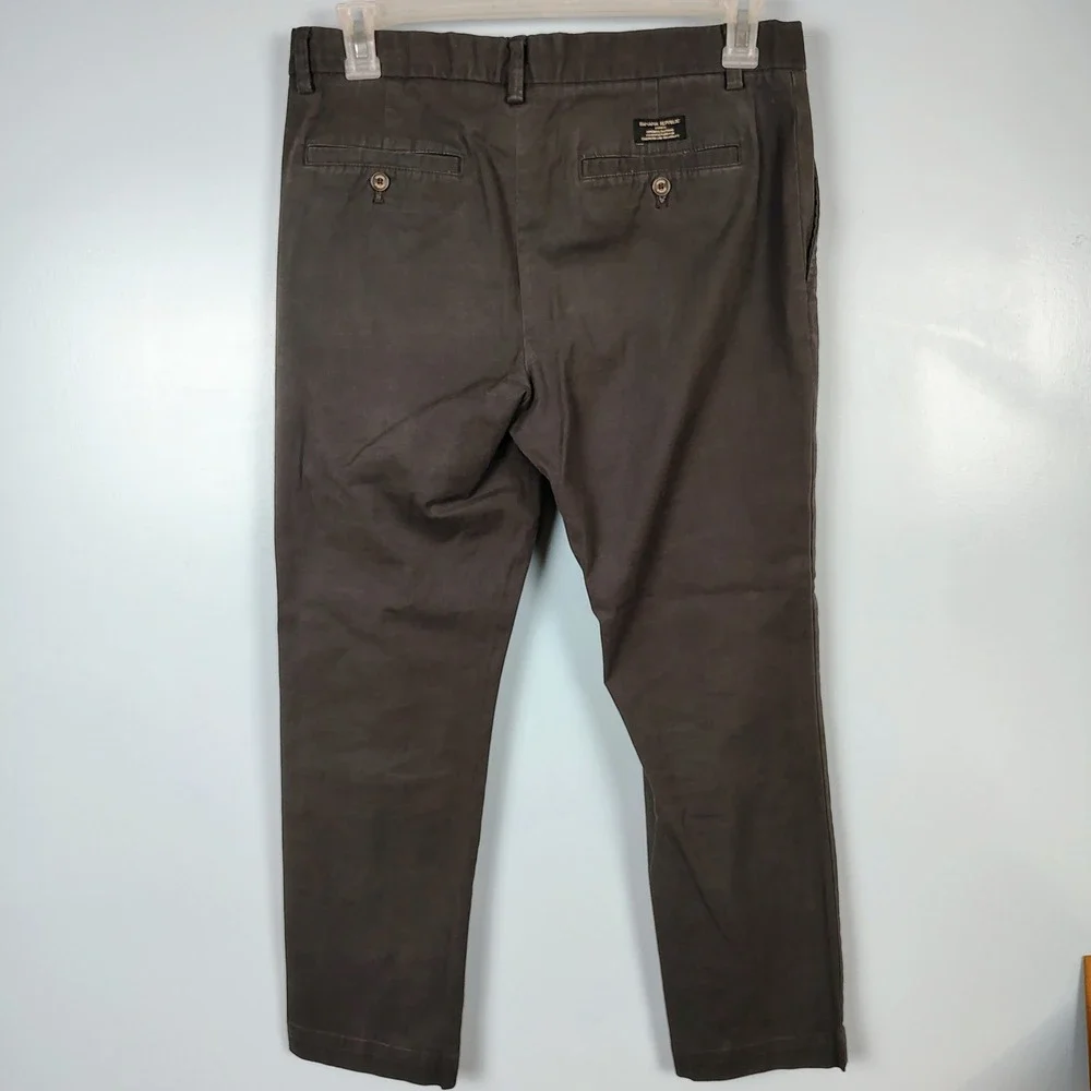 Banana Republic Mens Aiden Chino Pants 33x30 Dark Gray Slim Fit Stretch Cotton